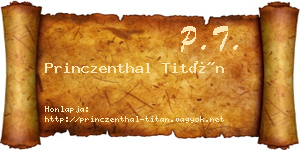 Princzenthal Titán névjegykártya